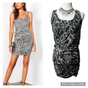 NWT Tart Collection Reptile Print Ruched Bodycon Dress